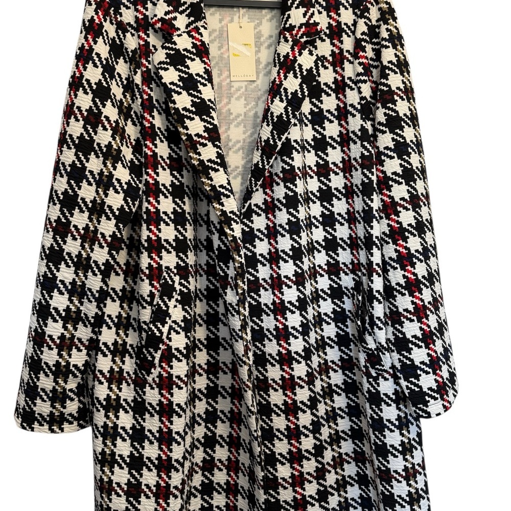 NWT Melloday Stylish Houndstooth Coat - Picture 3 of 5